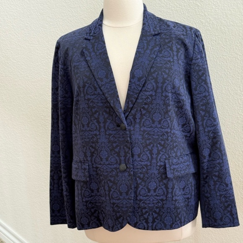 Chico's Navy/Black Elegant Patterned Blazer Size 20 (Chico’s size 4)